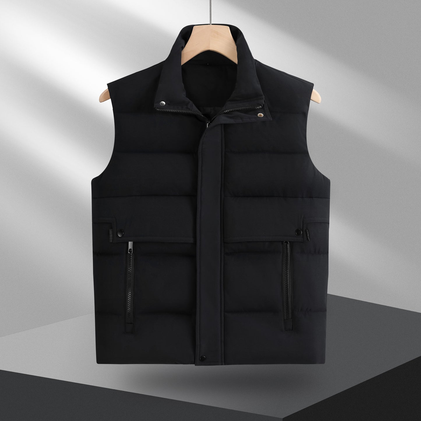 Custom LOGO/Pattern 100% Polyester Plus Size Thicked Stand Collar Down Cotton Windproof and Keep Warm Down Vest For Men and Women (Instock) CSVS-003 CX-BT5506
