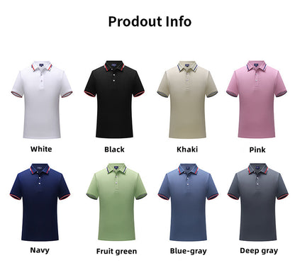 Custom LOGO/Pattern 50% Cotton + 50% Polyester Two Buttons Soft and Breathable Business Polo-shirts For Men and Women (Instock) CST-057 SD33002