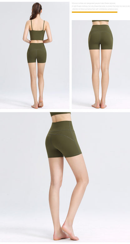 Custom LOGO/Pattern Solid Color 75% Nylon + 25% Spandex Training Fitness Yoga Suit Yoga Bra/vest + Shorts Set For Women (Instock) YGST-009 W0006+K0017