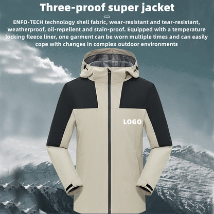 KF3099 Custom LOGO/Pattern Waterproof and Windproof Antistatic Work and Travel and Camping Single Layer Outdoor Jackets For Men and Women CSJK-010 (MOQ=20PCS/each design)