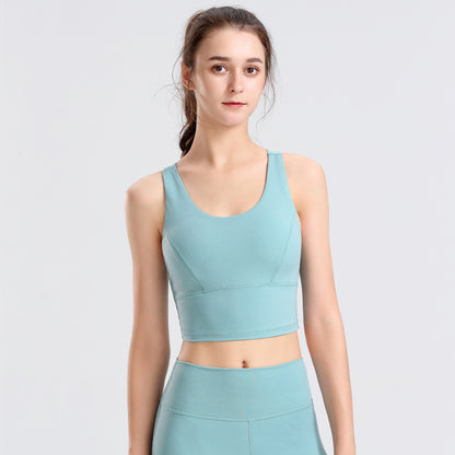 Custom LOGO/Pattern Solid Color  75% Nylon + 25% Spandex Training Fitness Yoga Bra Yoga Vest For Women (Instock) YGB-007 W0001