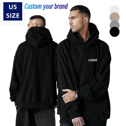 YC1802 Custom LOGO/Pattern 380g 100% Cotton US Size Thicked Add Fleece Hoodie for Men and Women(Instock) CHD-028