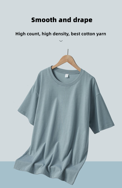 Customized BYB22000 Adult 220g 40 sticks Double Yarn 100% Cotton Round Neck T-shirt CST-009 (Different customized process have different customized fee)