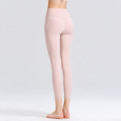Custom LOGO/Pattern Solid Color 25% Polyester + 75% Nylon Training Fitness High Waist Yoga Long Pants For Women (Instock) YGP-017 K0002