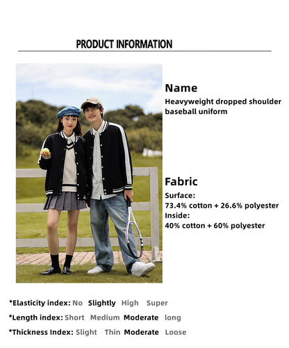 Custom LOGO/Pattern 380g 73.4% Cotton + 26.6% Polyester Loose Baseball Uniform For Men and Women (Instock) BSUF-003 DH78111