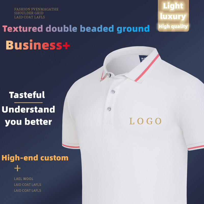 HL99688 Custom LOGO/Pattern 200G 40 Counts 100% Ice Oxygen Cotton Two Buttons Soft and Breathable Can't afford the ball Business Polo-shirt(Instock) for Men and Women CST-058 (different custom craft and logo and quantities has different custom fee)