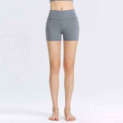 Custom LOGO/Pattern Solid Color 75% Nylon  + 25% Spandex Training Fitness High Waist Yoga Short Pants For Women (Instock) YGS-001 K0017