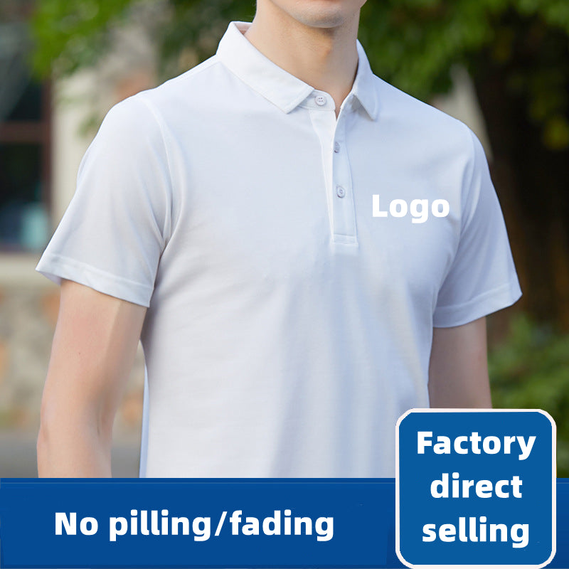 QX211 Custom LOGO/Pattern 100% Polyester Modal Two Buttons Doesn't Fade and Get the Ball Soft and Breathable Business Polo-shirt(Instock) for Men and Women CST-063 (different custom craft and logo and quantities has different custom fee)