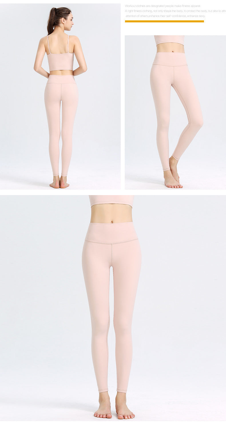 Custom LOGO/Pattern Solid Color  75% Nylon + 25% Spandex Training Fitness High Waist Yoga Long Pants For Women (Instock) YGP-004 K0019