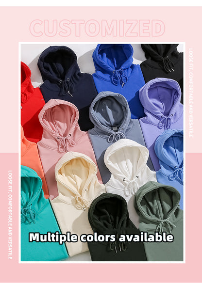 Custom LOGO/Pattern 310g 100% Cotton Plus Size Loose Drop-shoulder Hoodie For Men and Women (Instock) CHD-011 QX998