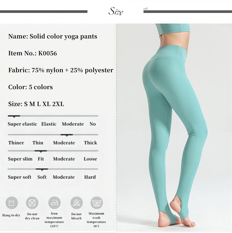 Custom LOGO/Pattern Solid Color 75% Nylon + 25% Spandex Training Fitness High Waist Yoga Long Pants For Women (Instock) YGP-012 K0056