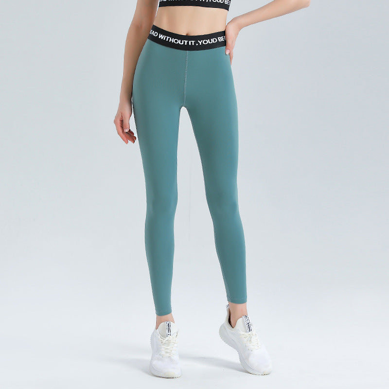Custom LOGO/Pattern Solid Color 85% Polyester + 15% Spandex Training Fitness High Waist Yoga Long Pants For Women (Instock) YGP-013 K0060