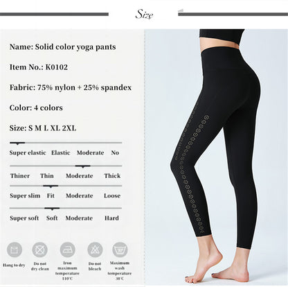 Custom LOGO/Pattern Solid Color 25% Spandex + 75% Nylon Training Fitness High Waist Yoga Long Pants For Women (Instock) YGP-019 K0102