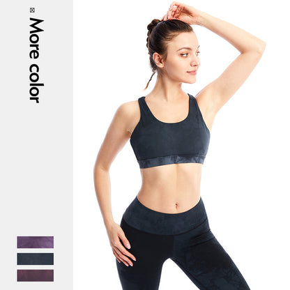 Custom LOGO/Pattern Printed 12% Spandex + 88% Polyester Training Fitness Quick Dry Yoga Bra For Women (Instock) YGPT-013 WX-4