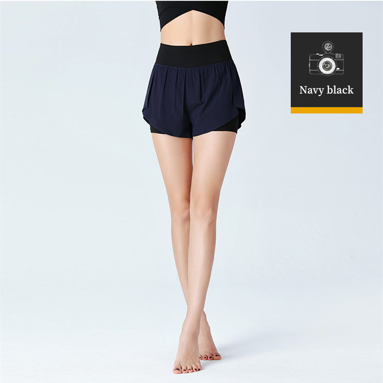 Custom LOGO/Pattern Solid Color 75% Nylon + 25% Spandex Cloud Sense Training Fitness High Waist Yoga Fake-skirt Short For Women (Instock) YGS-004 K0096