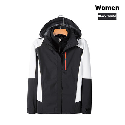 Custom LOGO/Pattern Waterproof and Windproof Three-in-one Fleece Liner Double Warmth Work and Travel and Camping Double Layer Two-peices Outdoor Jackets For Men and Women (Instock) CSJK-004 KF9805
