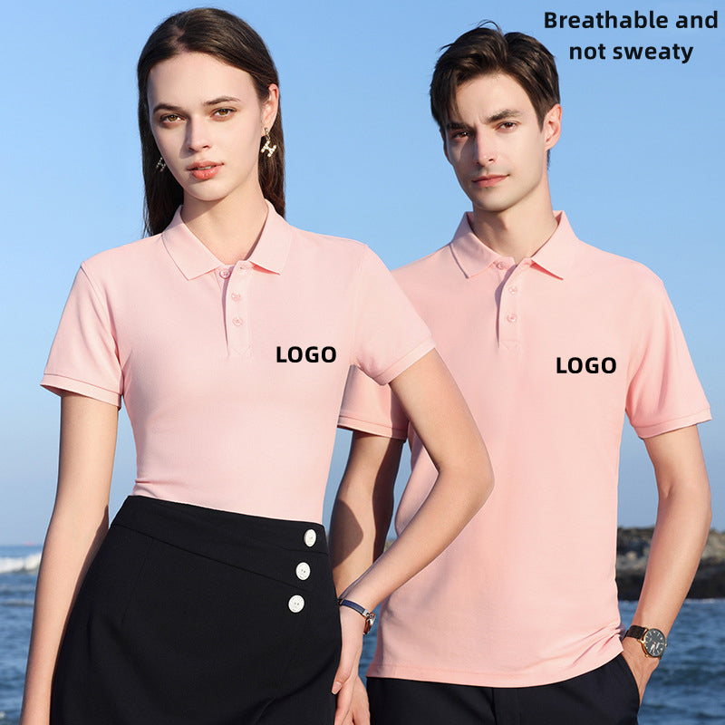 Z8899 Custom LOGO/Pattern 80% Cotton +20% Cupro Fiber Two Buttons Doesn't Shrink or Fade Soft and Breathable Business Polo-shirt(Instock) for Men and Women CST-062 (different custom craft and logo and quantities has different custom fee)