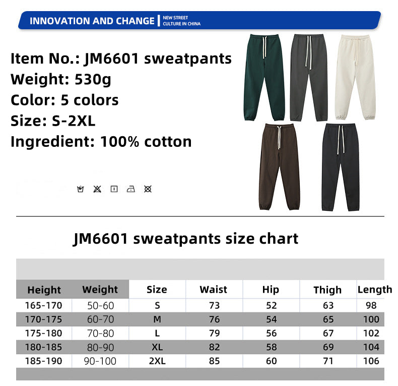 Custom Logo/pattern 530g Heavyweight 100% Cotton Loose American Style Sport Hoodie /sweatshirt + Pant Set For Men and Women (Instock) CSHS-003 JM6688/KM6602+JM6601
