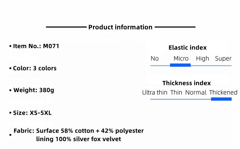 Custom LOGO/Pattern 380g Surface 58% Cotton + 42% Polyester & Lining 100% Sliver Fox Velvelt Add Fleece Plus Size Hoodie For Men and Women (Instock) CHD-052 M071