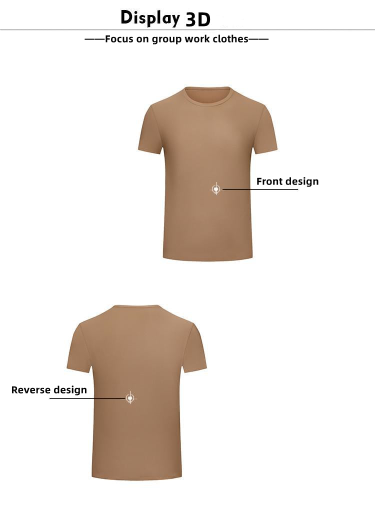 Customized LOGO/Pattern Adult 170g 88% Nylon + 16% Spandex Quick Dry Dynamic Pique Round Neck T-shirt For Men and Women (Instock) CST-039 HL5770