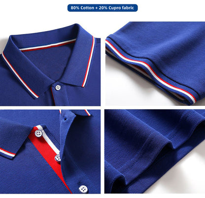 Custom LOGO/Pattern 210g 80% Cotton + 20% Cupro Fiber Two Buttons Business Polo-shirts For Men and Women (Instock) CST-075 SD9908