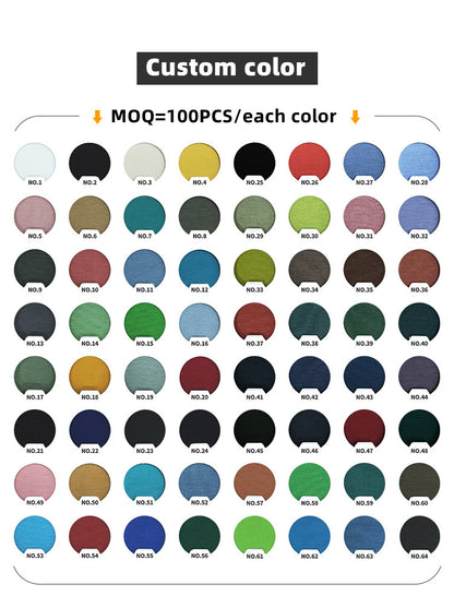 Customized Color /LOGO /Pattern Adult 280g 100% Cotton Round Neck Thicked Half Turtleneck T-shirt For Men and Women CST-044 (Custom color make to order MOQ=100PCS/each color)