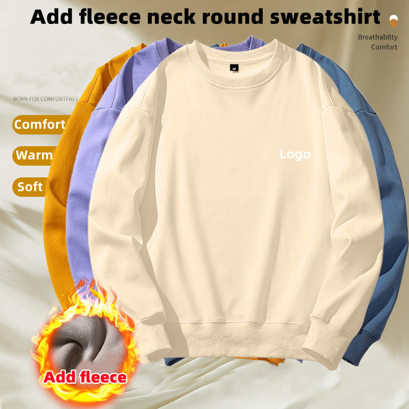 DT6619 Custom LOGO/Pattern 400g 62.8% Cotton + 37.2% Polyester Add Fleece Sweatshirt for Men and Women(Instock) CHD-049