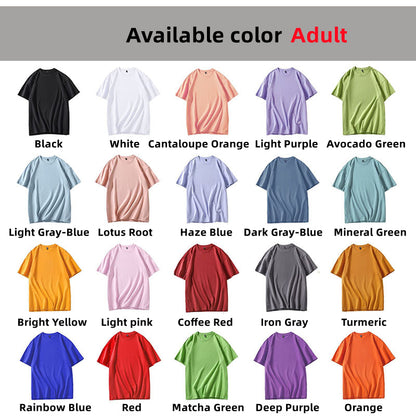 Customized  LOGO/Pattern Adult 200g 26 sticks Double Yarn 100% Cotton Round Neck T-shirt For Men and Women (Instock) CST-019 M025
