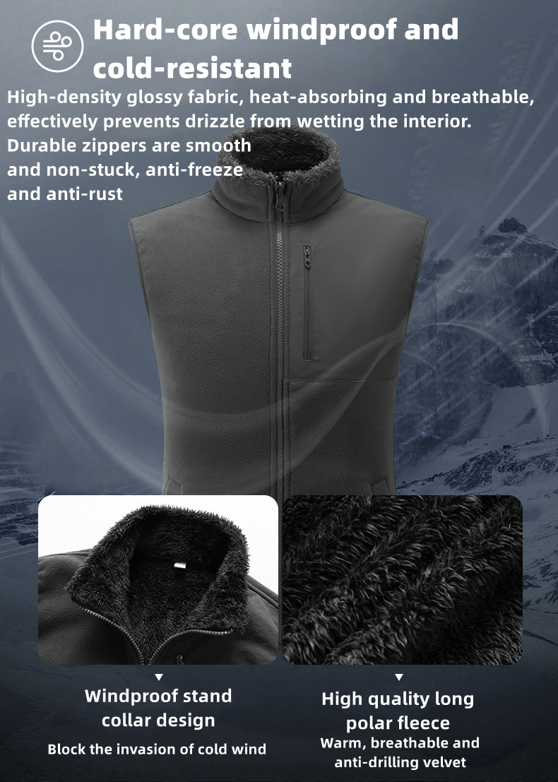 Custom LOGO/Pattern 100% Polyester Thin Stand Collar Polar Fleece Inner Keep Warm Windproof Down Vest For Men and Women (Instock) CSVS-004 KF-K51