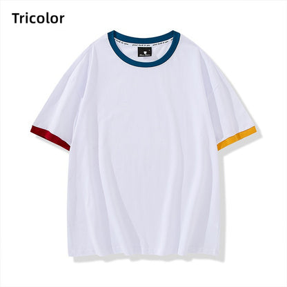 Customized LOGO/Pattern Retro American Style Adult 190g 100% Cotton Round Neck T-shirt For Men and Women (Instock) CST-013 CF-A09