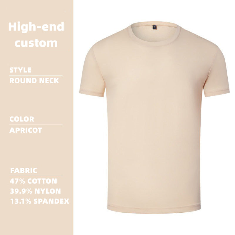 Customized LOGO/Pattern Adult 200g 80 sticks Mercerized Cotton 47%Cotton + 39.9%Nylon + 13.1%Spandex Round Neck T-shirt For Men and Women (Instock) CST-015 JSH98