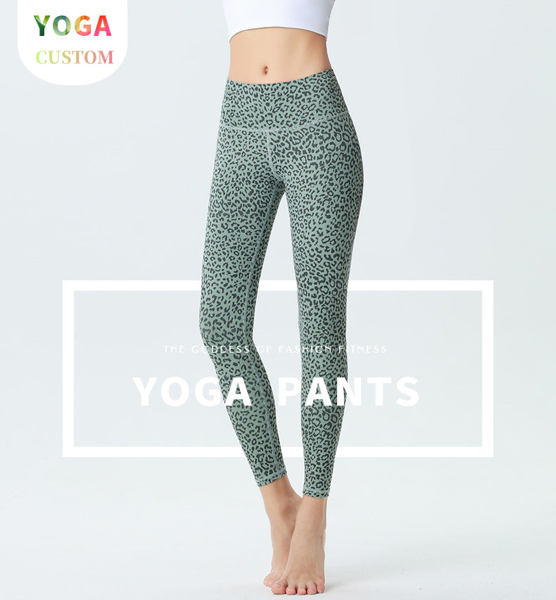 Custom LOGO/Pattern Printed 25% Spandex + 75% Nylon Training Fitness Quick Dry Yoga Pant  For Women (Instock) YGPT-011 K0192