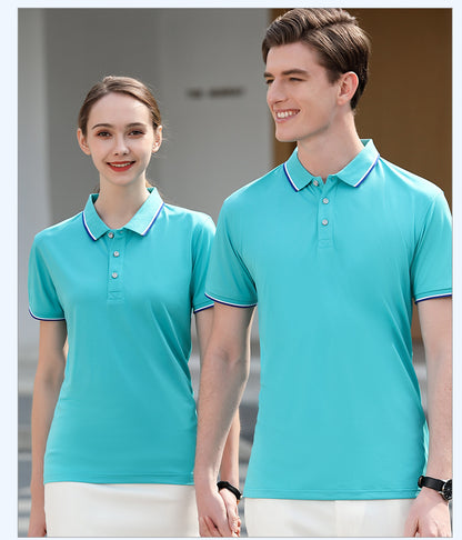 Custom LOGO/Pattern 180g 100% Polyester (Modal) Two Buttons Business Cool Feel Polo-shirts For Men and Women and Children (Instock) CST-083 AMD699