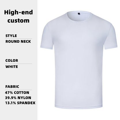 Customized LOGO/Pattern Adult 200g 80 sticks Mercerized Cotton 47%Cotton + 39.9%Nylon + 13.1%Spandex Round Neck T-shirt For Men and Women (Instock) CST-015 JSH98