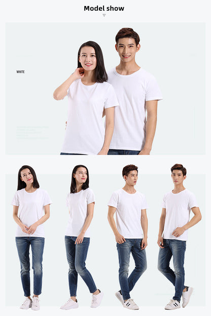 Customized LOGO/Pattern Adult 180g 100% Cotton Round Neck Soft Breathable Sweat-absorbent and Loose Sport T-shirt For Men and Women (Instock) CST-045 SJ08
