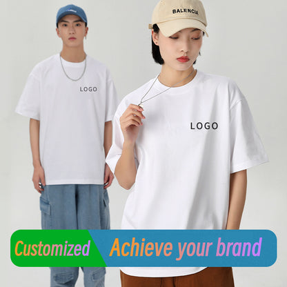 Customized LOGO/Pattern Adult 240g 100% Cotton Round Neck Thicked T-shirt For Men and Women (Instock) CST-023 SYK10087