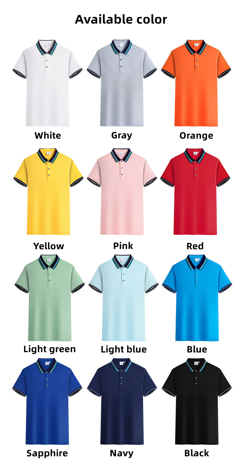 Custom LOGO/Pattern 180g 60% Cotton + 35% Ice Ion Fiber + 5% Spandex Two Buttons Ice Feel Soft and Breathable Business Polo-shirts For Men and Women (Instock) CST-066 Z99217