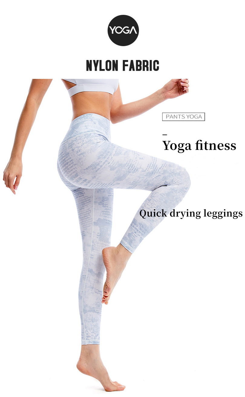 Custom LOGO/Pattern Printed 15% Spandex + 85% Polyester Training Fitness Quick Dry Yoga Pant For Women (Instock) YGPT-004 HY-7