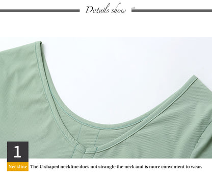 Custom LOGO/Pattern Solid Color 90% Nylon + 10% Spandex Training Fitness Yoga Half-sleeved T-shirt Yoga Sports Tights Coat For Women (Instock) YGT-009 TD0005