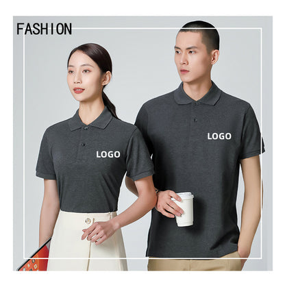 F2266 Custom LOGO/Pattern 73% Cotton Two Buttons Business Polo-shirt(Instock) for Men and Women CST-047 (different custom craft and logo and quantities has different custom fee)