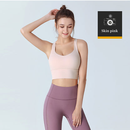 Custom LOGO/Pattern Solid Color  75% Nylon + 25% Spandex Training Fitness Yoga Bra Yoga Vest For Women (Instock) YGB-009 W0095