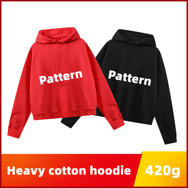 YC6695 Custom LOGO/Pattern 420g 100% Cotton American Style Oversize Loose Thicked Hoodie for Men and Women(Instock) CHD-013