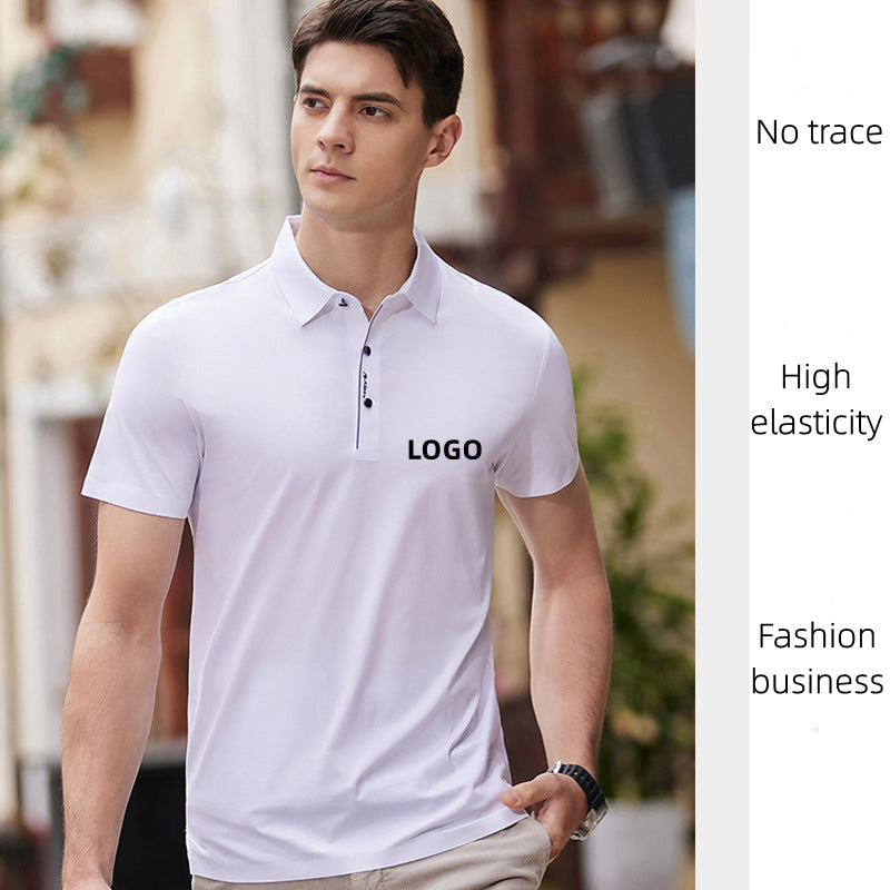 MLD595 Custom LOGO/Pattern 95% Liquid Ammonia Mercerized Cotton +5% Spandex Two Buttons No Trace High Elasticity Business Polo-shirt(Instock) for Men and Women CST-049 (different custom craft and logo and quantities has different custom fee)