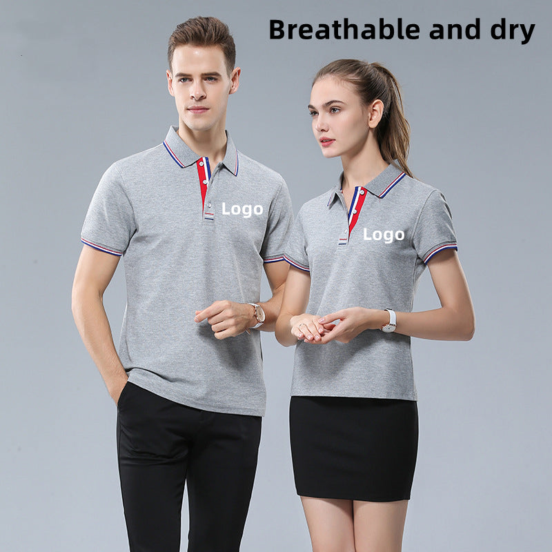 SD9908 Custom LOGO/Pattern 210g 80% Cotton + 20% Cupro Fiber Two Buttons Business Polo-shirt(Instock) for Men and Women CST-075 (different custom craft and logo and quantities has different custom fee)