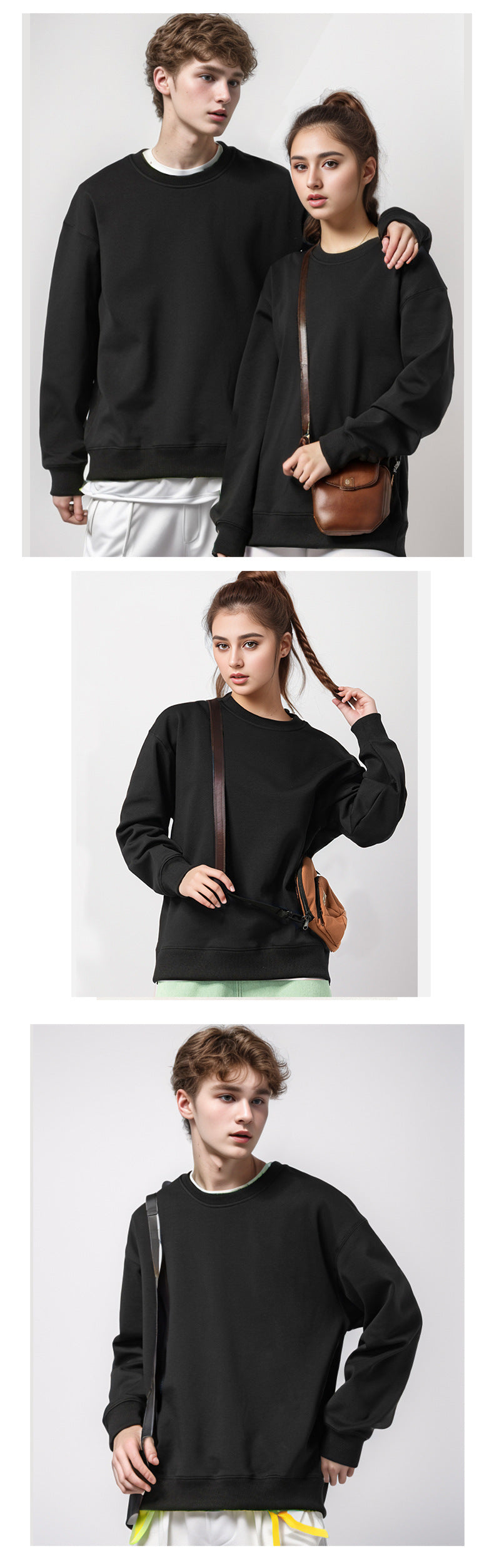 Custom LOGO/Pattern Plus Size 100% Cotton Add Fleece Sweatshirt for Men and Women (Instock) CHD-044 BYB60