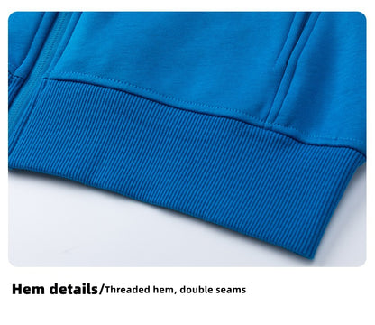 Custom LOGO/Pattern 480g Thickened 95% Cotton + 5% Spandex Plus Size Stand Collar Zipper Sliver Fox Velvet Jacket For Men and Women (Instock) ZPJK-003 M053