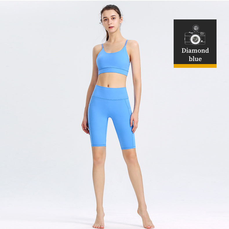Custom LOGO/Pattern Solid Color 75% Nylon + 25% Spandex Cloud Sense Training Fitness High Waist Yoga Shorts For Women (Instock) YGS-005 K0015