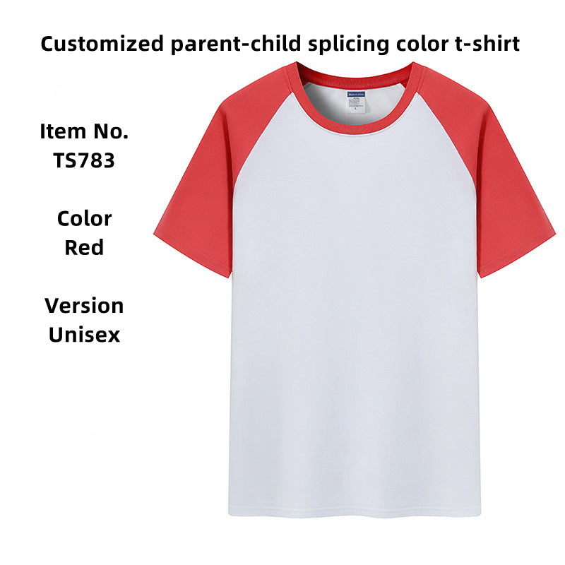 Custom LOGO/Pattern 200g Counts 100% Cotton Summer Camp Raglan Sleeves Soft and Breathable and Quick-drying Sport T-shirt For Parent-child (Instock) CCT-004 TS783