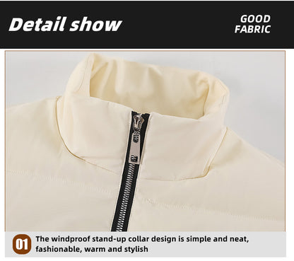 Custom LOGO/Pattern 100% Polyester Plus Size Thicked Stand Collar Down Cotton Windproof and Keep Warm Vest For Men and Women (Instock) CSVS-010 CX-BT5501