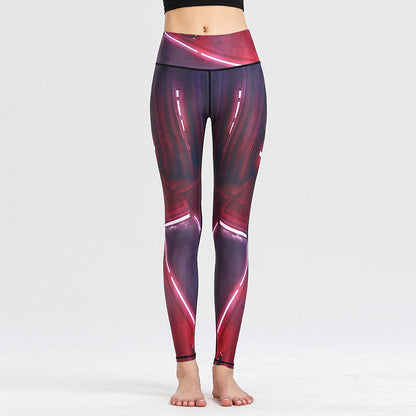 Custom LOGO/Pattern Printed 12% Spandex + 88% Polyester Training Fitness Quick Dry Yoga Pant For Women (Instock) YGPT-005 HB003